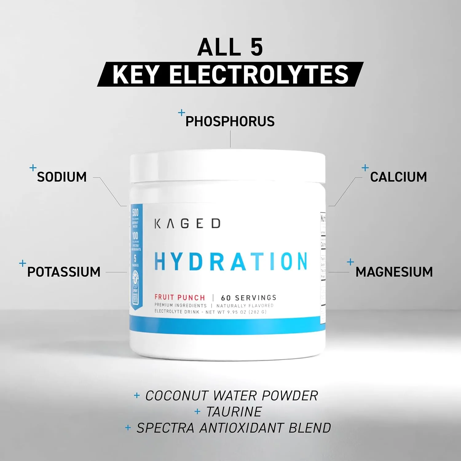Kaged Electrolyte Hydration Powder Hydracharge Pink Lemonade Sports Drink for Men and Women Pre, Post, Intra Workout Supplement 60 Servings