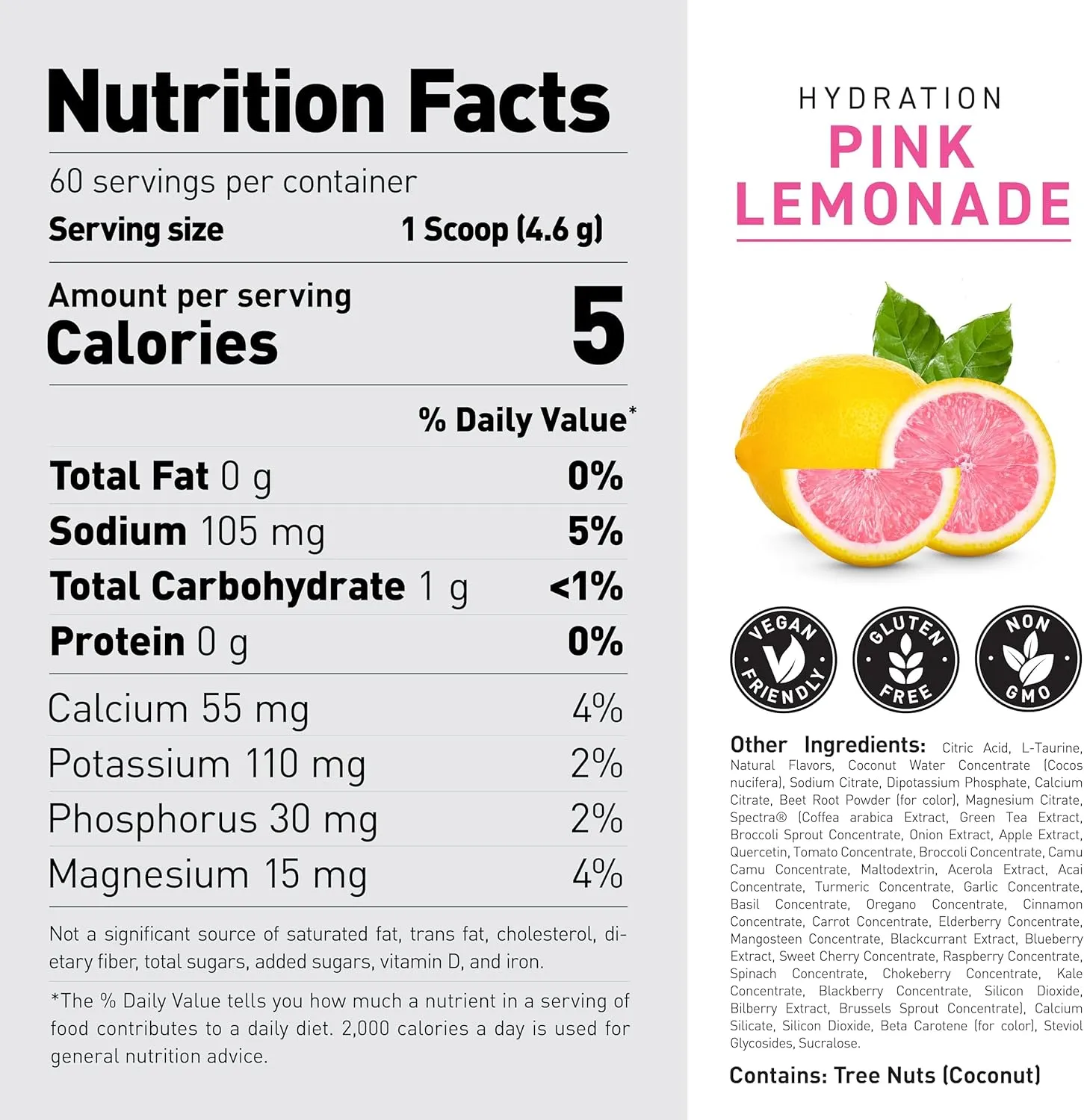 Kaged Electrolyte Hydration Powder Hydracharge Pink Lemonade Sports Drink for Men and Women Pre, Post, Intra Workout Supplement 60 Servings