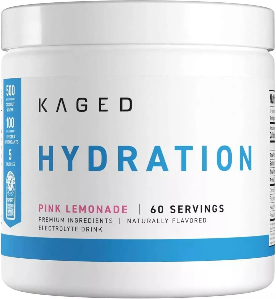 Kaged Electrolyte Hydration Powder Hydracharge Pink Lemonade Sports Drink for Men and Women Pre, Post, Intra Workout Supplement 60 Servings