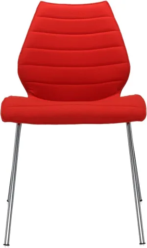 Kartell Maui Soft Chair by Tribute to Vico Magistretti, Pack of 2, Trevira Fabric Red
