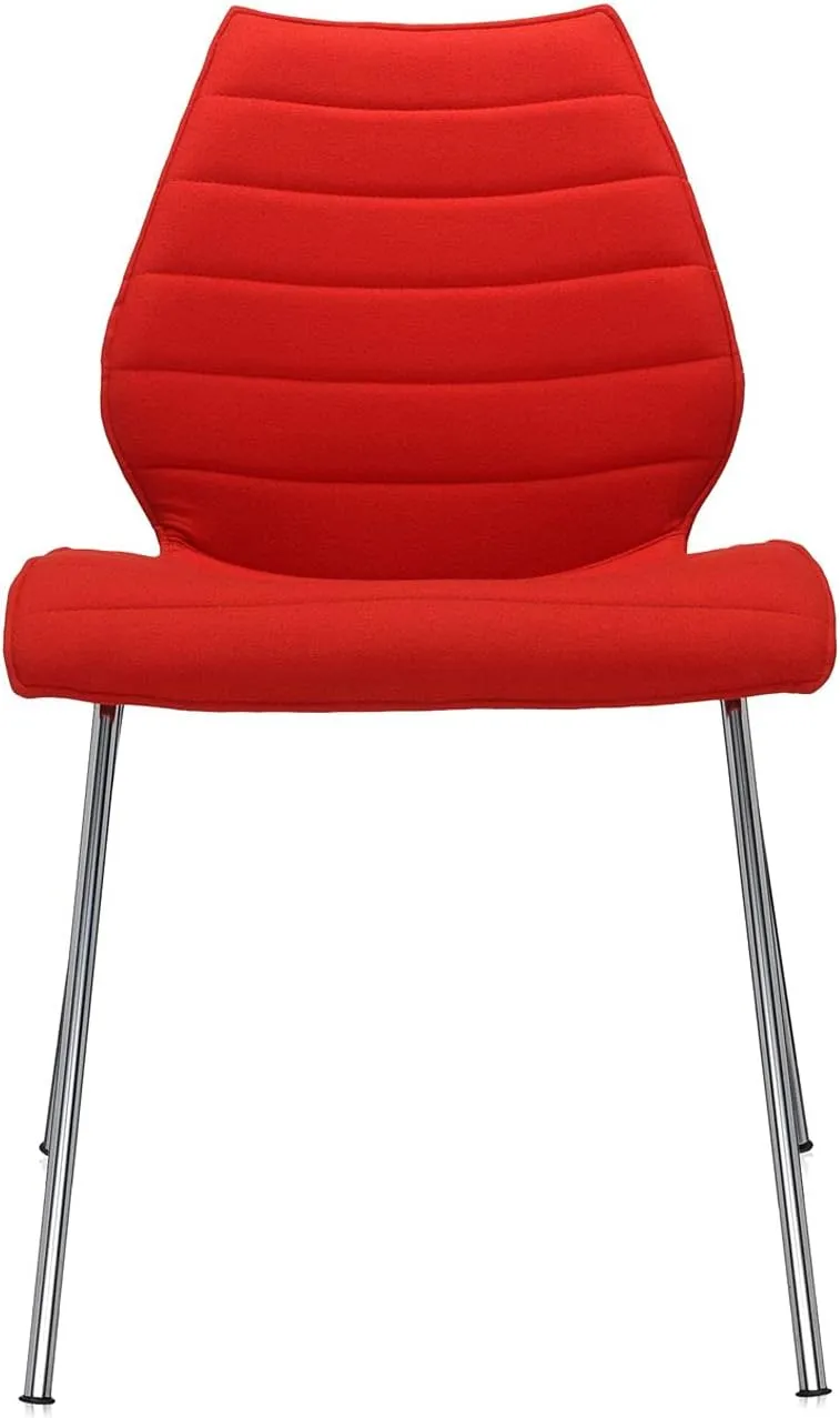 Kartell Maui Soft Chair by Tribute to Vico Magistretti, Pack of 2, Trevira Fabric Red