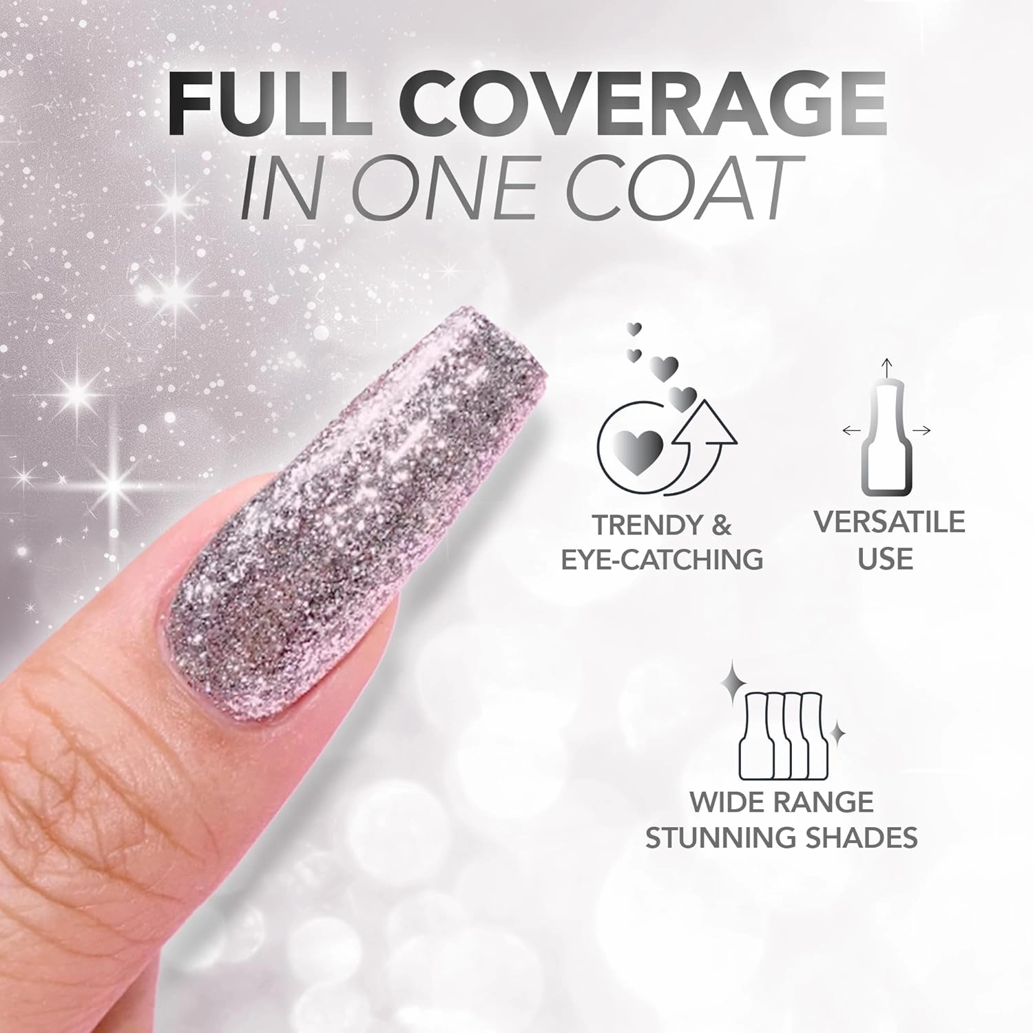 KIARA SKY Gel Polish PlatinumFX Reflective Glitter with sparkle foil effect 0.5 fl oz, Euphoria (purple)
