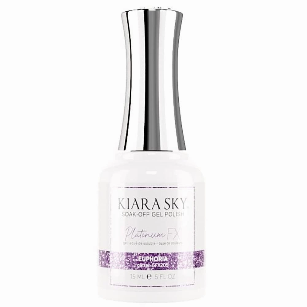 KIARA SKY Gel Polish PlatinumFX Reflective Glitter with sparkle foil effect 0.5 fl oz, Euphoria (purple)