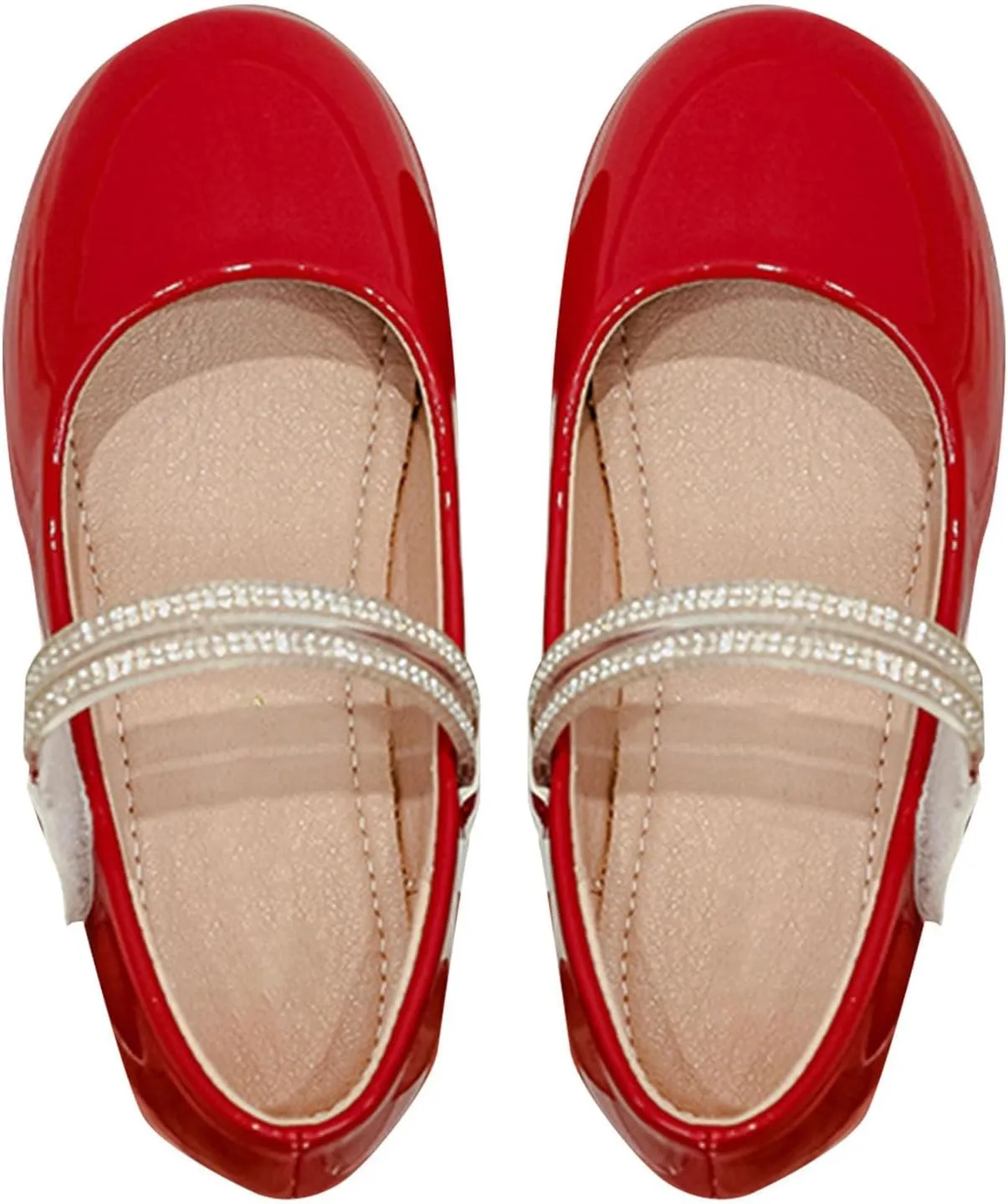 Kids Girls Dress Shoes Ballerina Flat𝐬 Toddler Mary Jane Low Heels Leather Student 𝗨niform Shoes for School