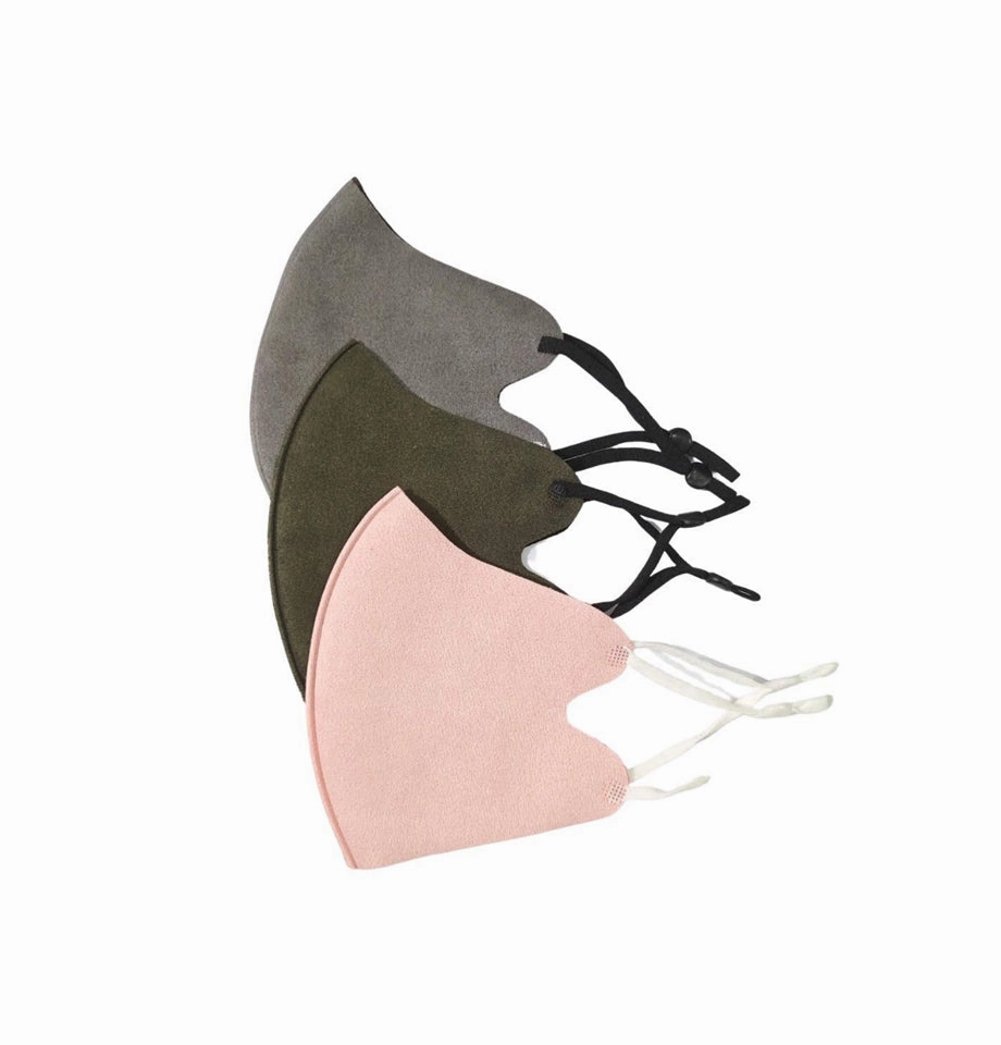 KIDS Pack 3 Reuseable Face Masks - Grey/Pink/Olive