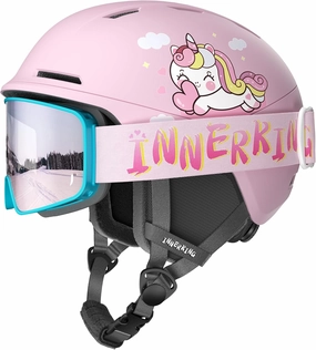 Kids Ski Helmet and Goggles, Lightweight Boys Ski Helmet, Reinforced PC Shell & Shock-Absorbing EPS Foam & Soft Lining, Girls Snowboard Helmet 10 Vents, Snow Sport Helmets for Teens