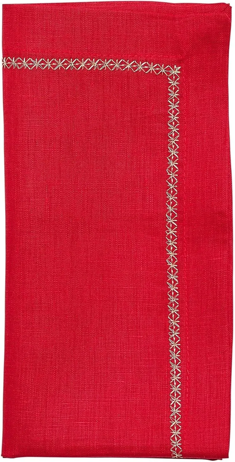 Kim Seybert Classic Napkin in Red, Set of 4
