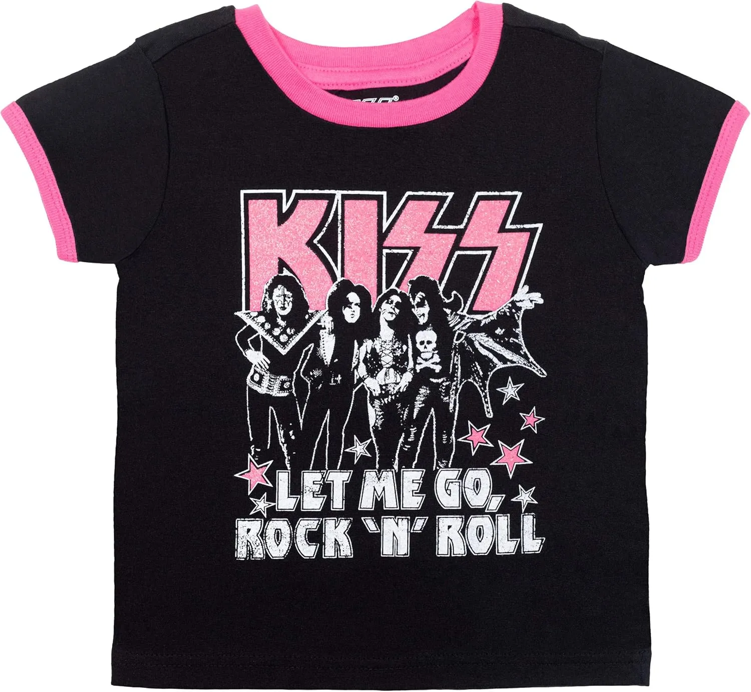 KISS Rock Band Girls 2 Pack Graphic Short Sleeve T-Shirt