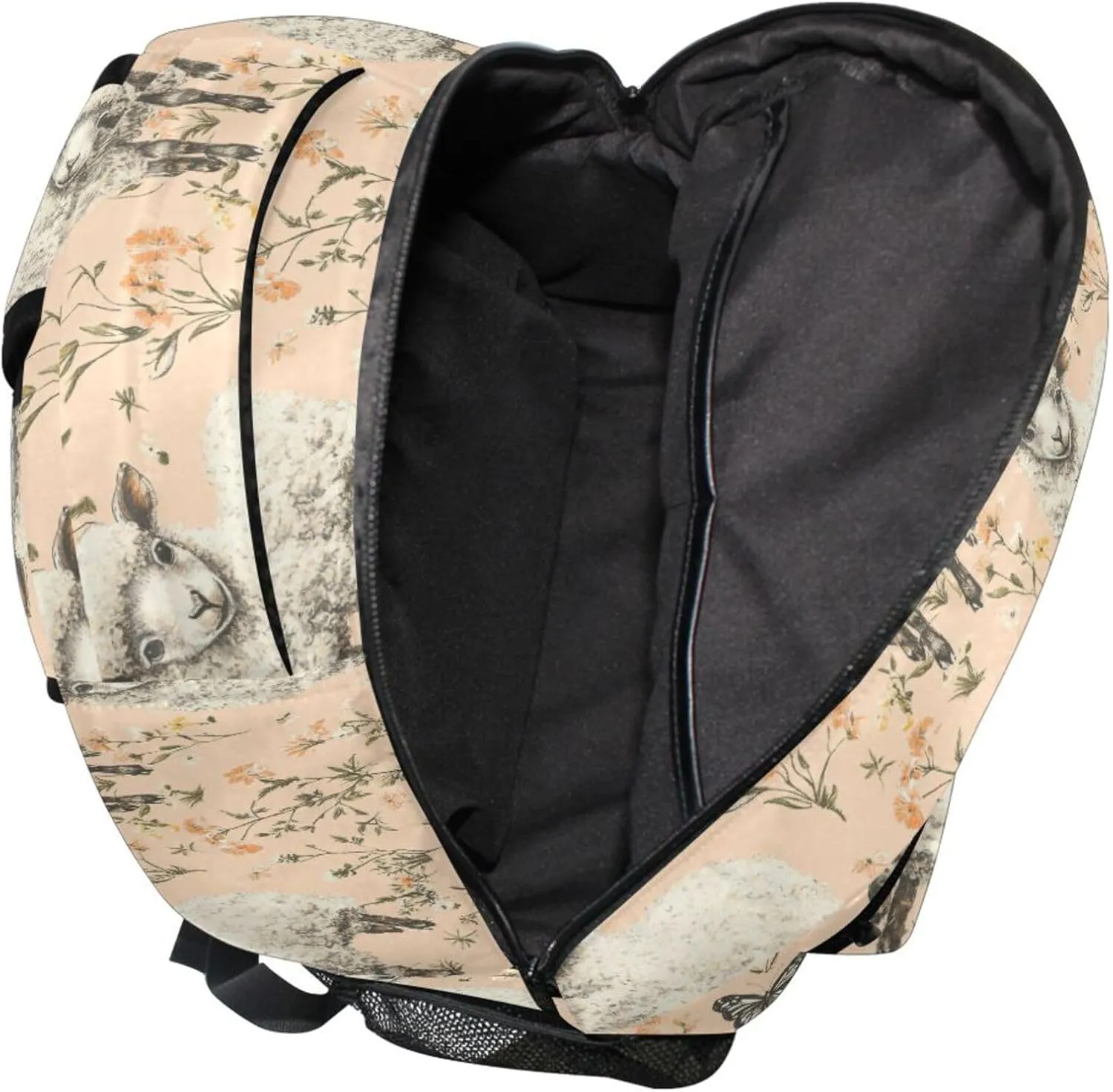 KLL Cute Backpack for Men Women Fashion Business Work Bag with Chest Strap for Travel Trip Sweet Sheep Peach