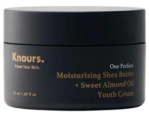 Knours. Moisturizing Shea Butter   Sweet Almond Oil Youth Cream, A rich cream that deeply rejuvenates skin, rich combination of vegan oils - EWG Verified Clean Beauty 50ml 1.69 oz.