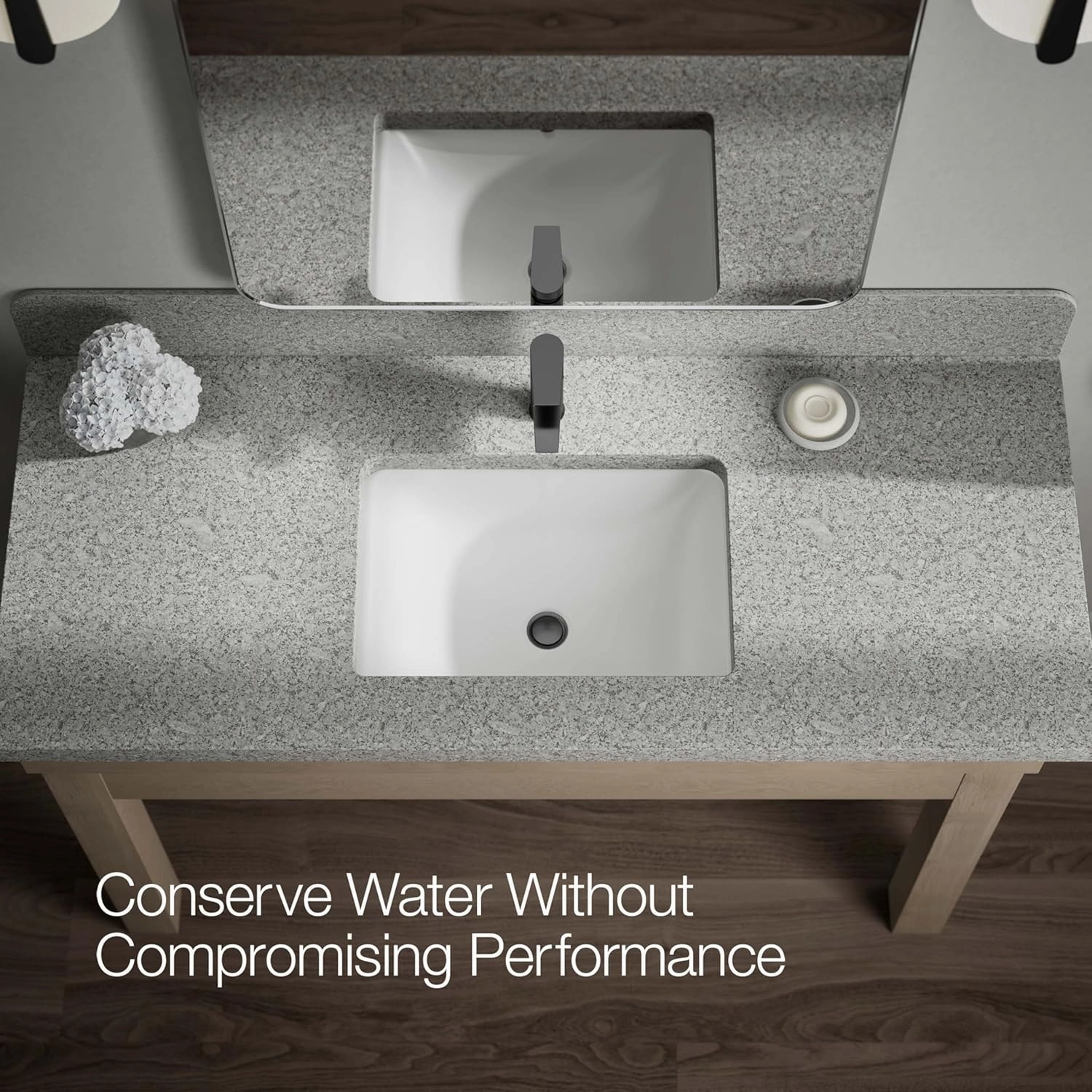 KOHLER 97060-4-BL Hint Single-Handle Bathroom Sink Faucet with Pop-Up Drain, One-Hole Bathroom Faucet, 1.2 GPM, Matte Black