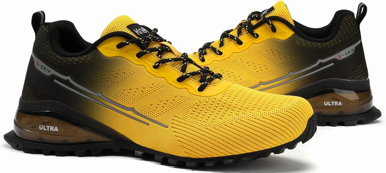 Kricely Men's Trail Running Shoes Fashion Walking Hiking Sneakers for Men Tennis Cross Training Shoe Outdoor Snearker Mens Casual Workout Footwear