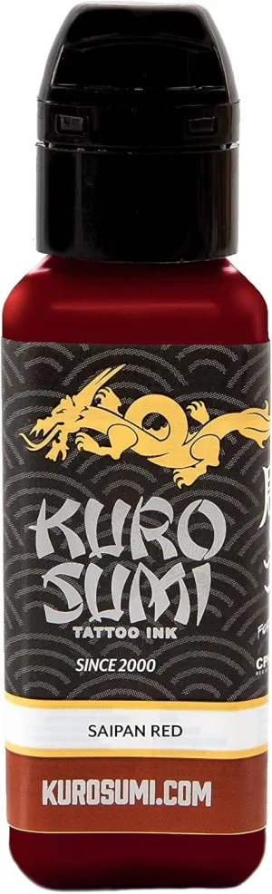 Kuro Sumi Saipan Red, Vegan Friendly, Professional Ink 3oz