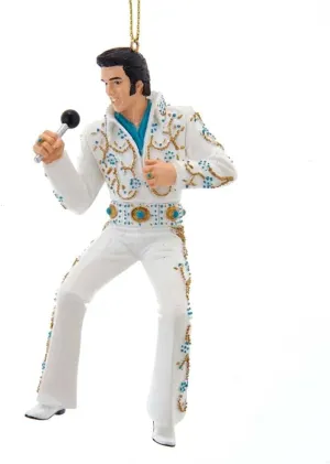 Kurt Adler Elvis Presley in Blue and White Jumpsuit Ornament
