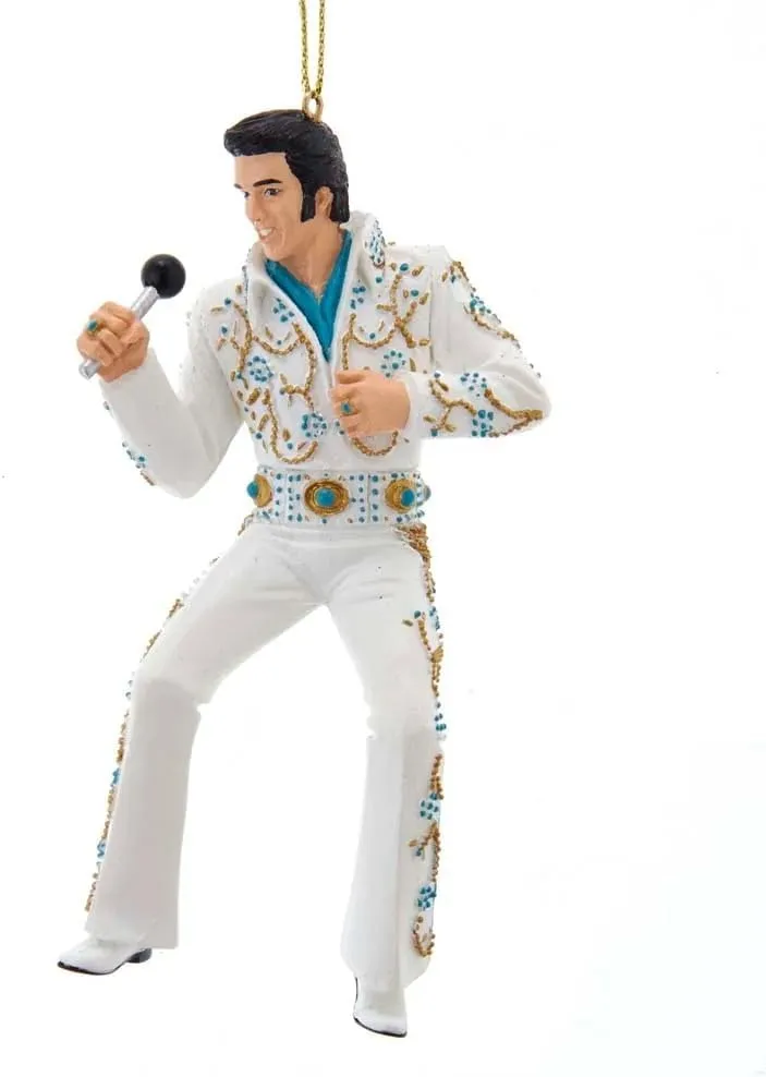 Kurt Adler Elvis Presley in Blue and White Jumpsuit Ornament