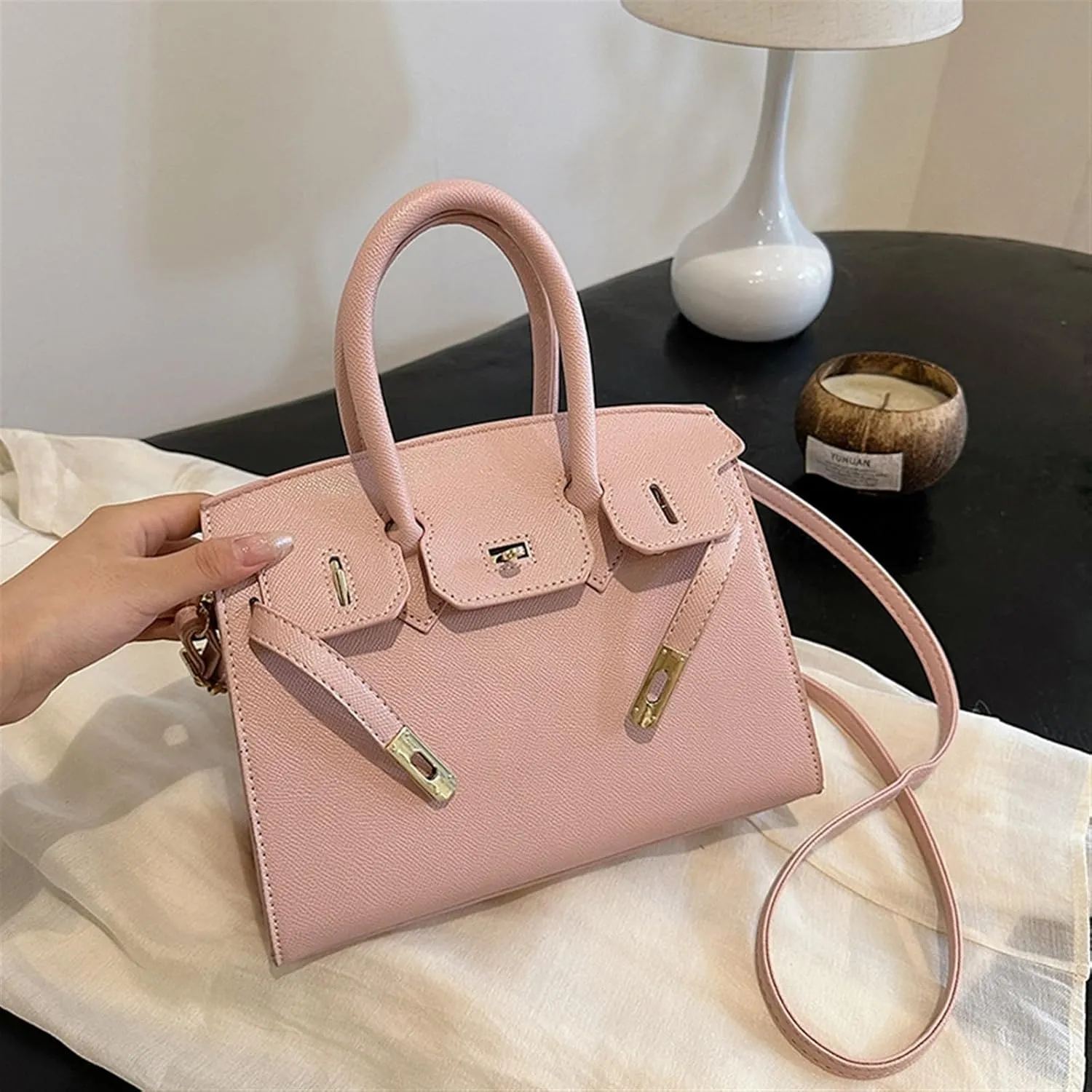 Ladies handbag shoulder bag crossbody bag(Pink)