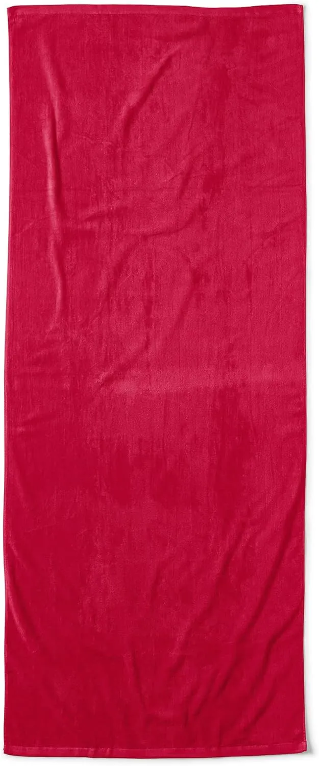 Lands' End Solid Beach Towel Rich Red 30" x 72"