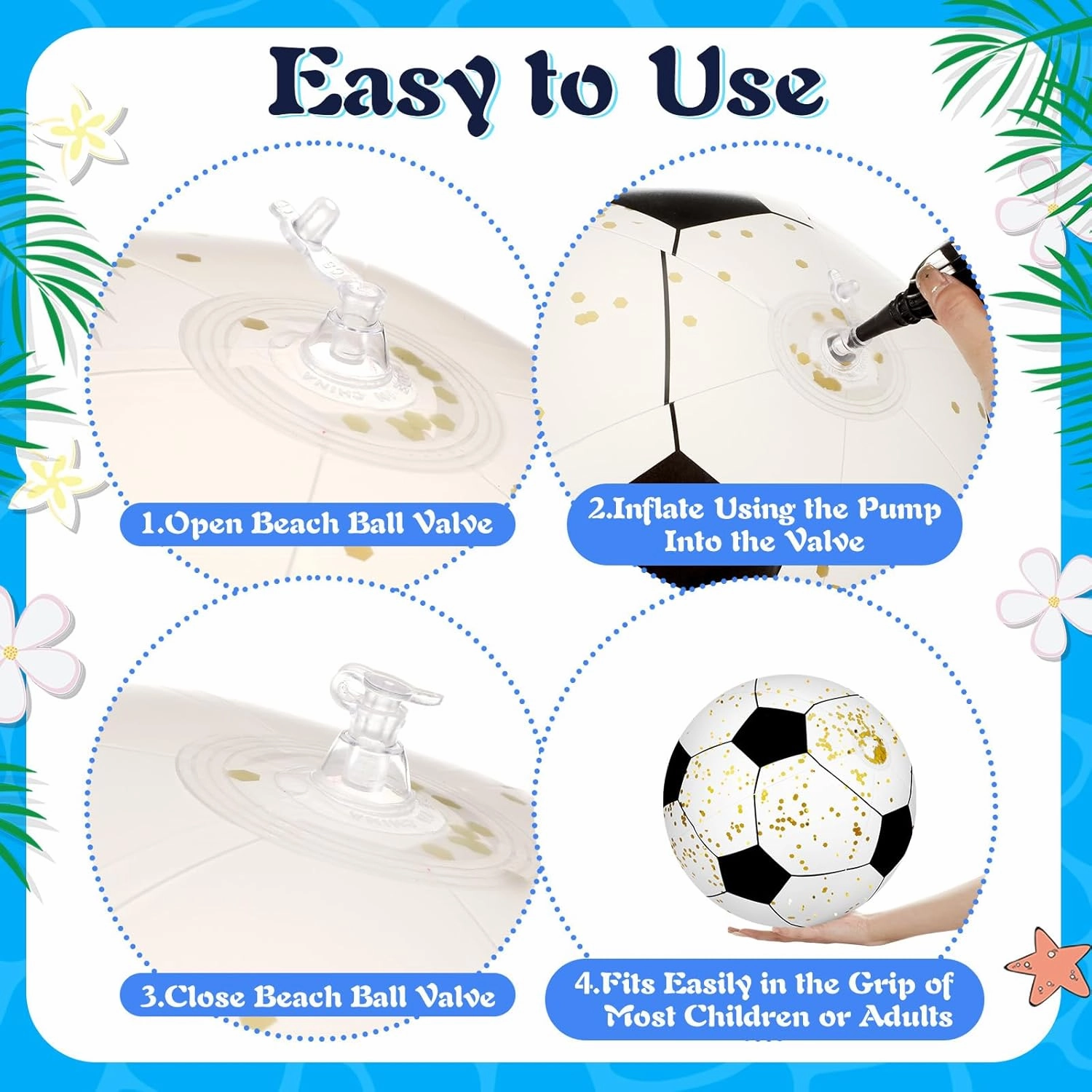 Large Beach Balls 24 Inch Pool Clear Ball Beach Summer Parties Confetti Pool Party Decorations Inflated Party Ball for Summer Parties Birthday Pool Favors