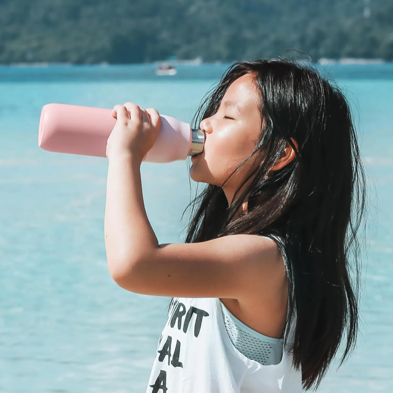 LARQ Bottle Twist Top 17 oz - Insulated Stainless Steel Water Bottle | Thermos, BPA Free | Reusable for Camping, Office, Travel | Keeps Drinks Cold and Hot, Himalayan Pink