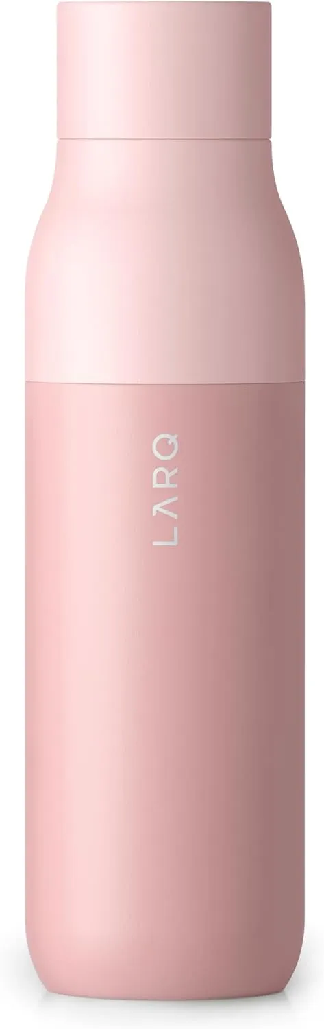 LARQ Bottle Twist Top 17 oz - Insulated Stainless Steel Water Bottle | Thermos, BPA Free | Reusable for Camping, Office, Travel | Keeps Drinks Cold and Hot, Himalayan Pink