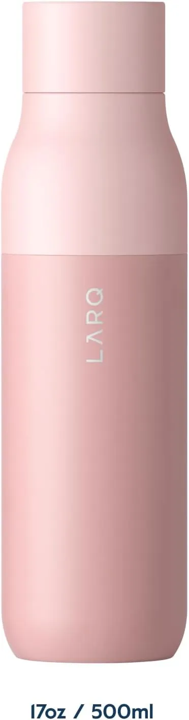 LARQ Bottle Twist Top 17 oz - Insulated Stainless Steel Water Bottle | Thermos, BPA Free | Reusable for Camping, Office, Travel | Keeps Drinks Cold and Hot, Himalayan Pink