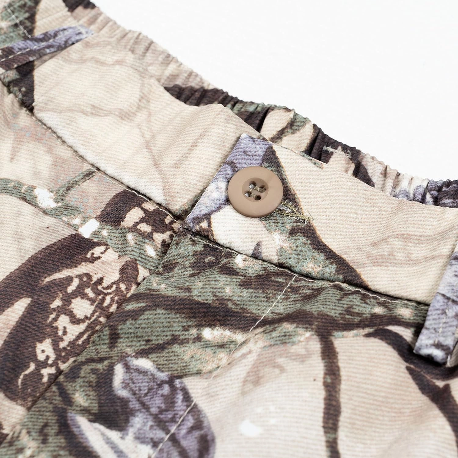 Lastesso Mens Shorts Camo Summer Hiking Shorts Waist Pleated Belted Shorts with Pockets Training Running Jogger Pants