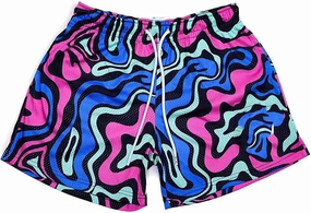 Lastesso Mens Shorts Trendy Printing Summer Athletic Workout Gym Boardshorts Elastic Waistband Lightweight Summer Shorts