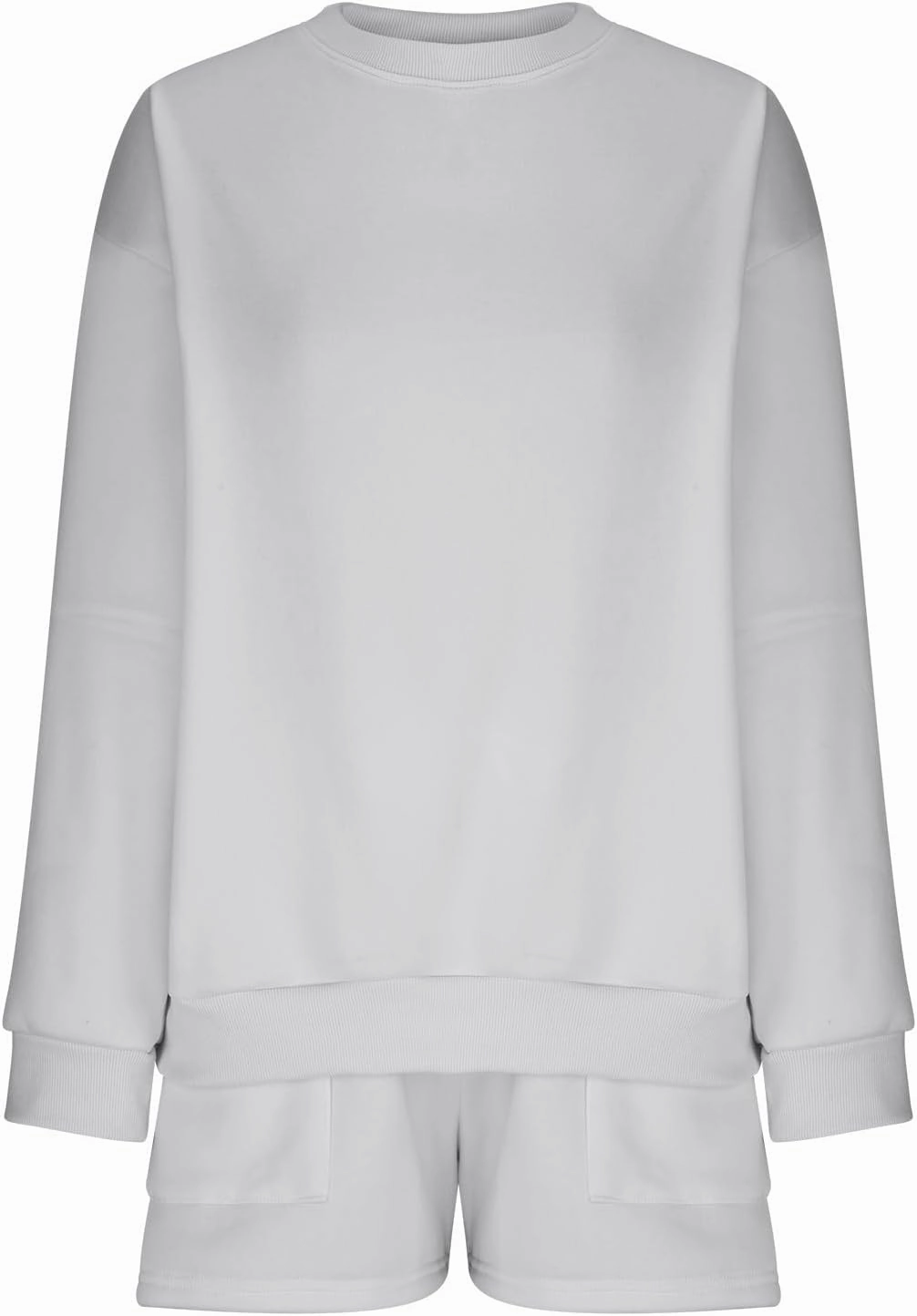 Lastesso Womens Lounge Set Casual Size Long Sleeve Sweatshirt Trendy Solid Color Loose Track Suit 2 Piece Set Outfits Clothes