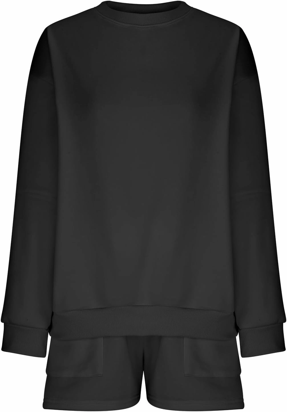 Lastesso Womens Lounge Set Casual Size Long Sleeve Sweatshirt Trendy Solid Color Loose Track Suit 2 Piece Set Outfits Clothes