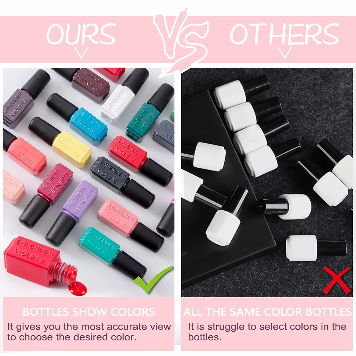 Lavender Violets Gel Nail Polish Kit - 18 3 Colors Nude Pink Blue Soak-off UV LED Nail Gel with Base, Matte and Glossy Top Coat F984