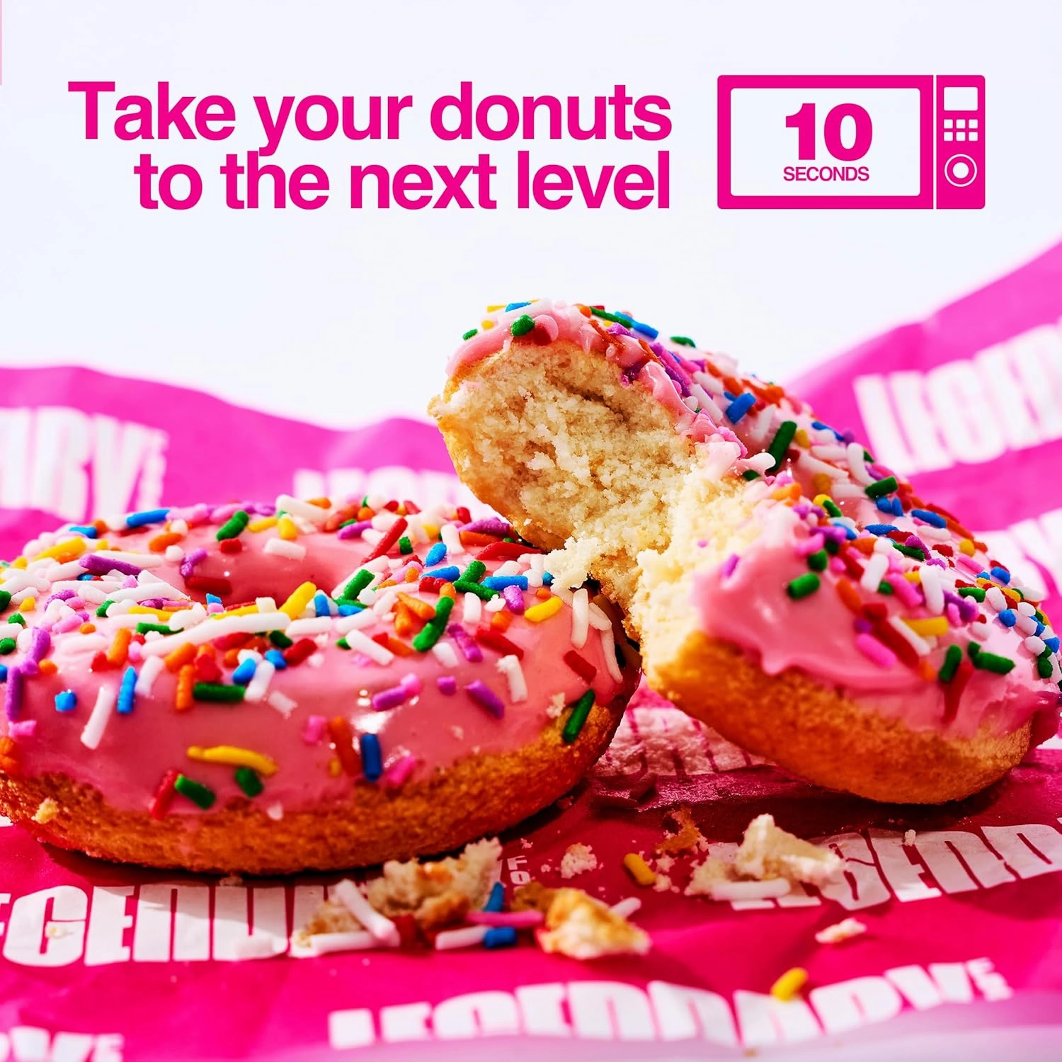 Legendary Foods 22g Frosted Pink Sprinkle Protein Donut – High Protein Donuts with Zero Sugar – Gluten Free, Low Carb, Keto Friendly Snack – Healthy Donuts for GLP-1, Diabetic & Bariatric Friendly Diets