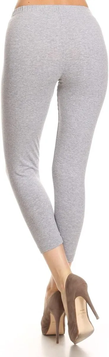 Leggings Depot Cotton Leggings for Women - Super Soft Stretchy Women's Capri Pants