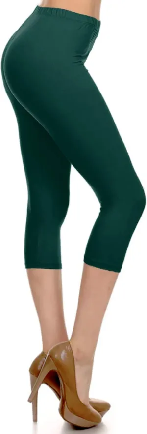 Leggings Depot Women's High Waist Leggings Soft 1” Waistband Solid Pants - Regular, Plus, 1X3X, 3X5X
