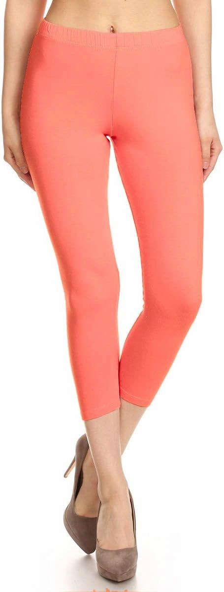 Leggings Depot Cotton Leggings for Women - Super Soft Stretchy Women's Capri Pants
