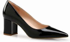 LEHOOR Women Pointed Toe Pumps Block Heel Closed Toe Sandals Mid Heel Casual Dress Shoes Classic Bridal Pumps Fashion