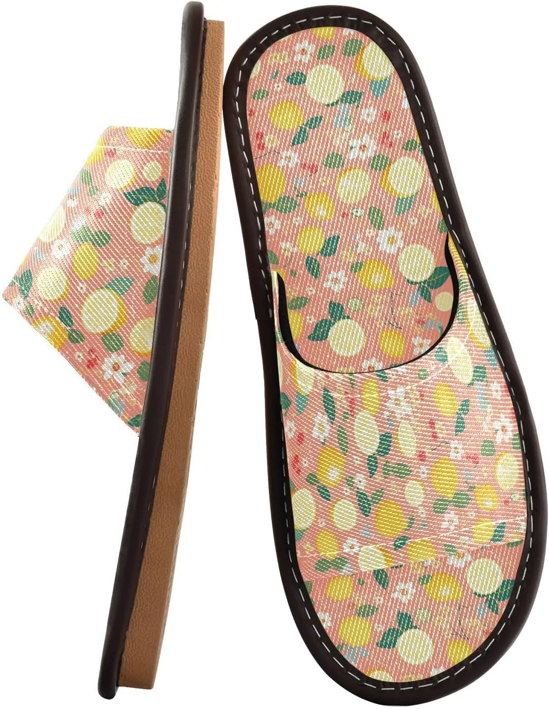 Lemons Limes Peach Womens Bedroom Slippers Reusable Dorm Home Slides for Outdoor Hotel Outdoor