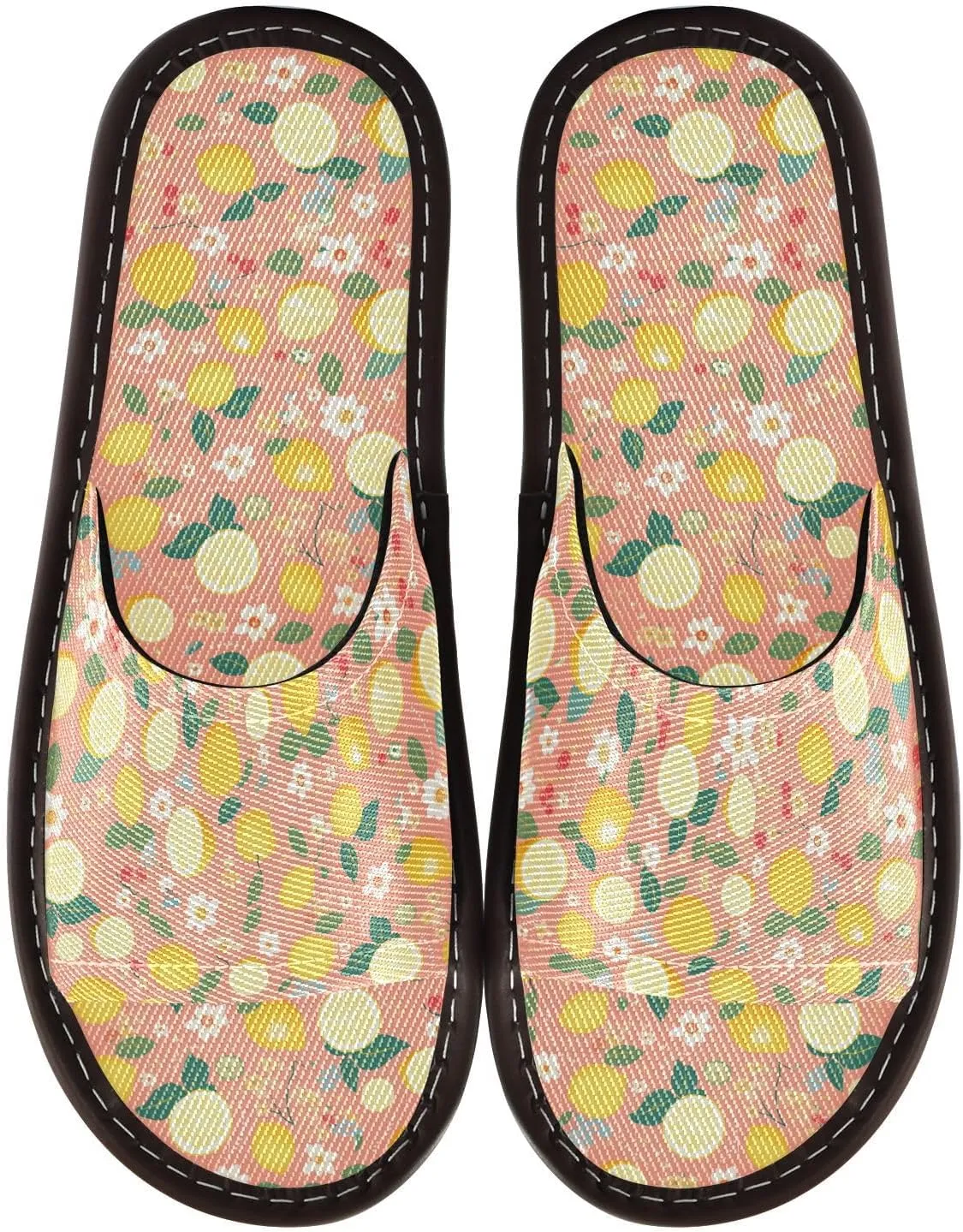 Lemons Limes Peach Womens Bedroom Slippers Reusable Dorm Home Slides for Outdoor Hotel Outdoor