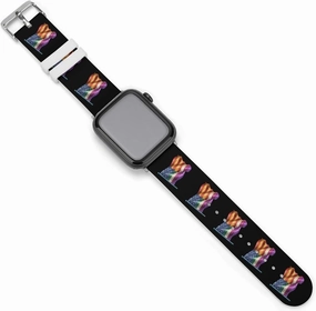 LGBT Rainbow Glitter U.S. Flag Adjustable Silicone Watchband Compatible with IWatch Classic Soft Sports Watch Strap for Men Women