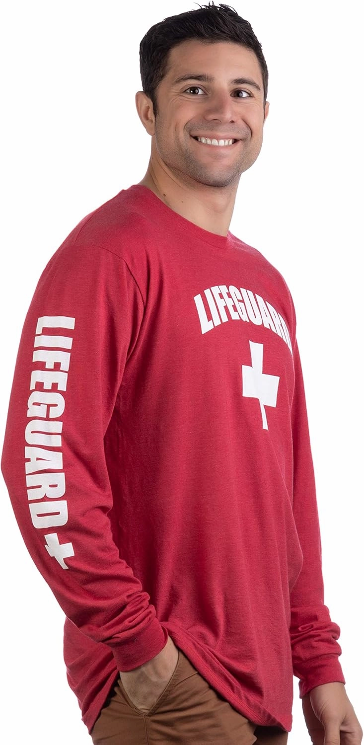 Lifeguard | Red or White Unisex Uniform Costume Long Sleeve T-Shirt Men Women