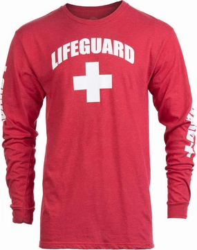 Lifeguard | Red or White Unisex Uniform Costume Long Sleeve T-Shirt Men Women