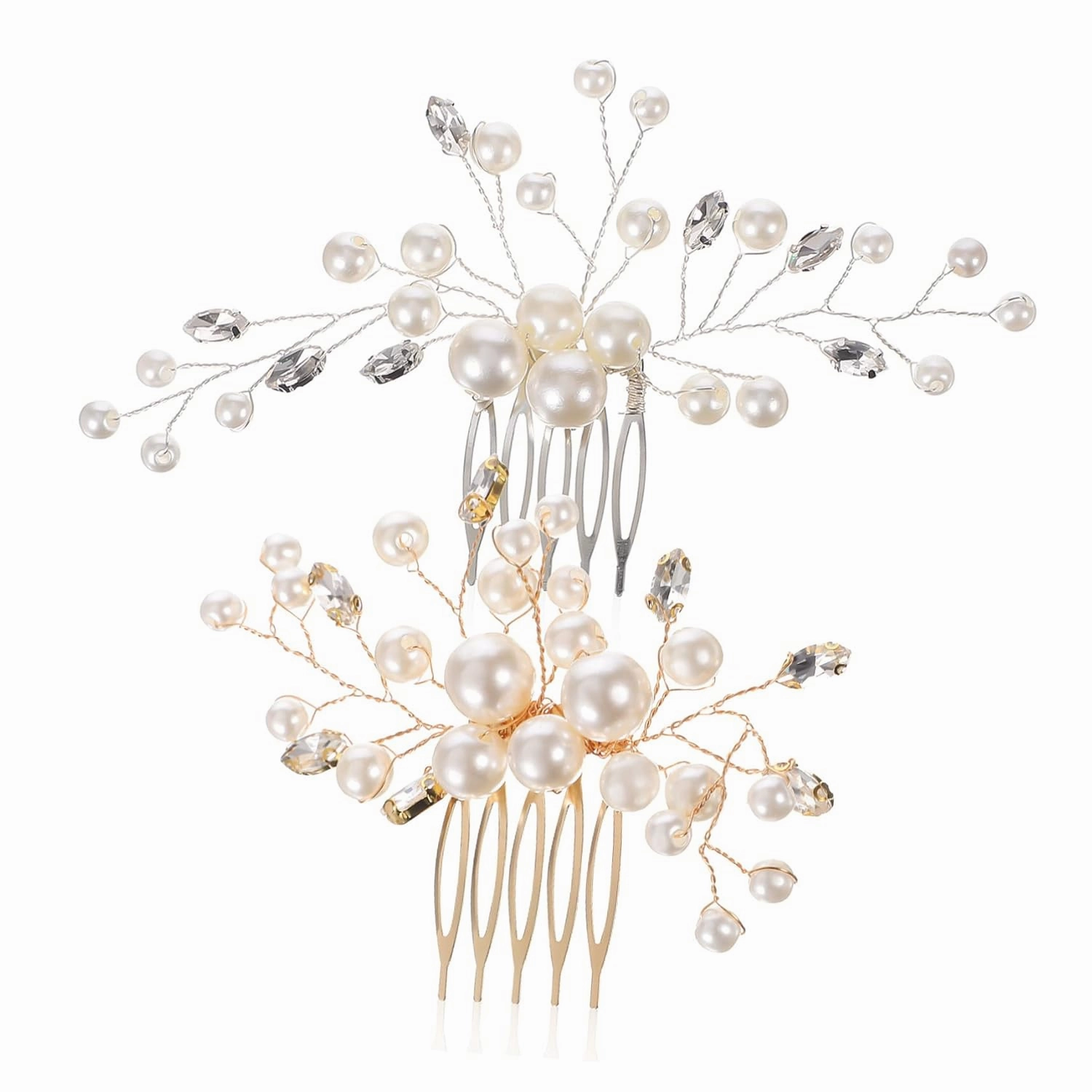 Lightweight Women's Hair Comb Clips Pearl Bridal Side Comb for Wedding Decor