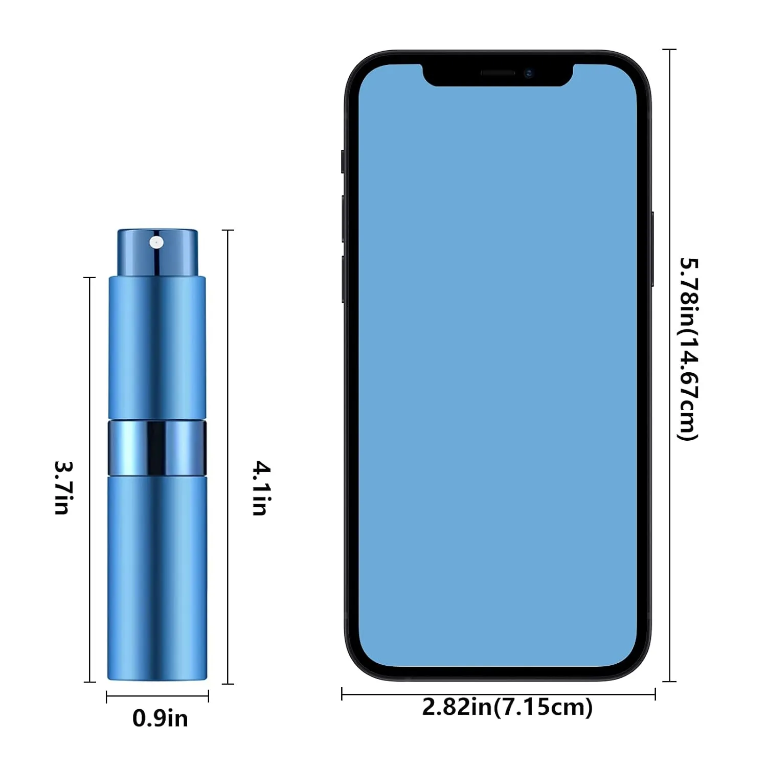 Lil Ray 8ml Portable Mini Perfume Atomizer(4 PCS)，Refillable Empty Small Spray Bottle for Travel, Twist Tpye Pocket Cologne Sprayer (Matte Black, Pink, Blue, Silver)