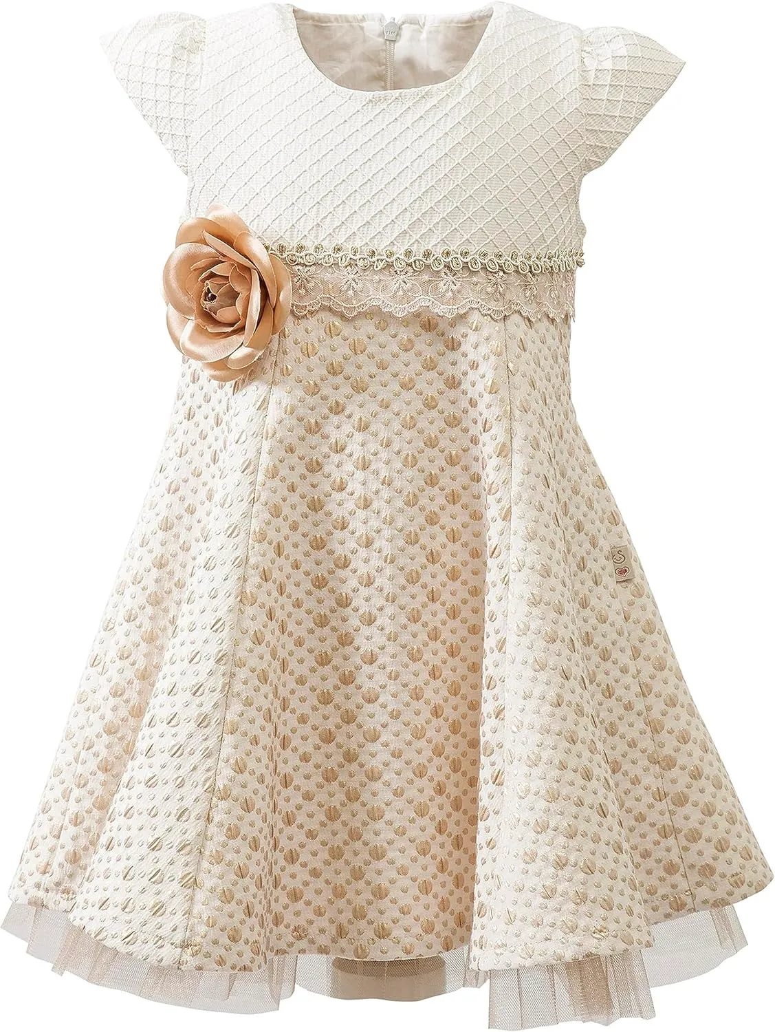 Lilax Little Girls' Sparkle Polka Dot Twirl Dress