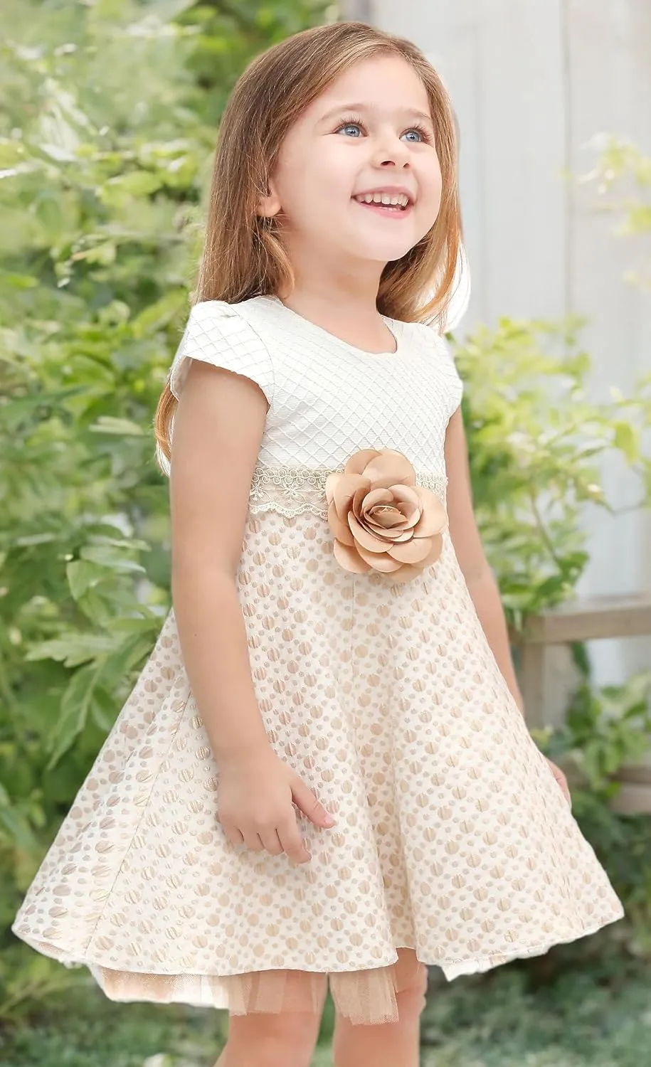 Lilax Little Girls' Sparkle Polka Dot Twirl Dress