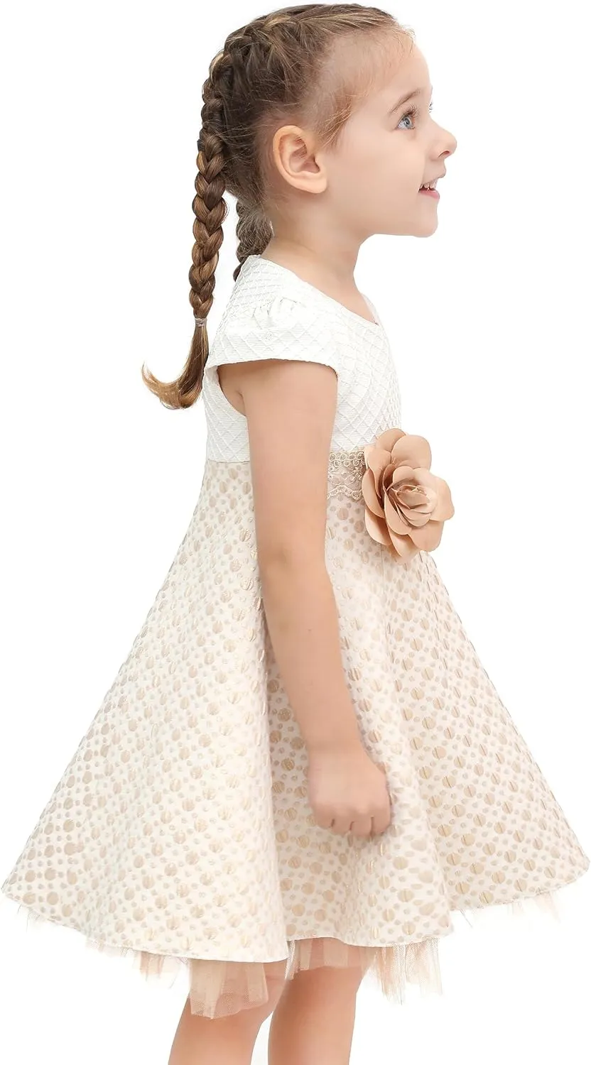 Lilax Little Girls' Sparkle Polka Dot Twirl Dress