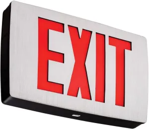 Lithonia Lighting LQC 1 R EL N LED Exit Sign Emergency with Red Letters,3 watts, Black