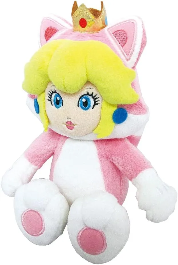 Little Buddy Super Mario Neko Cat Peach Plush, 10"