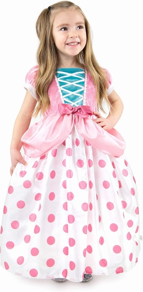 Little Adventures Bo Peep Dress up Costume - Machine Washable Child Pretend Play and Party Dress with No Glitter