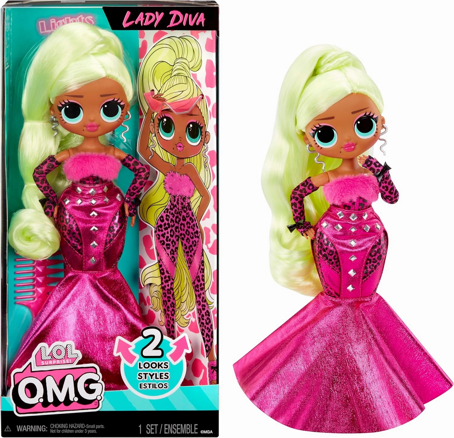 LOL Surprise OMG Lady Diva Fashion Doll with Multiple Surprises Including Transforming Fashions and Fabulous Accessories – Great Gift for Kids Ages 4 