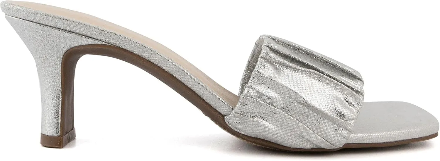 LONDON FOG Womens Leana Dress Sandal Womens comfort Heeled Sandals